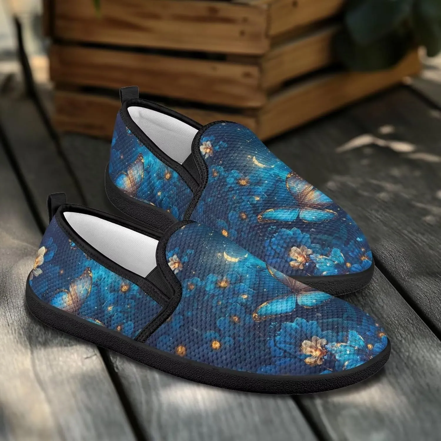 Butterfly Flats for Women 2024 Round Toe Loafers Business Slip On Work Shoes Casual Mesh Walking Sneakers