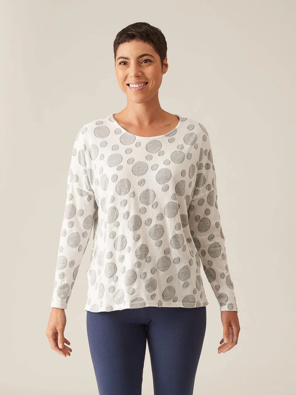 Cut Loose Jacquard Dot Boxy Top, Style #0187921