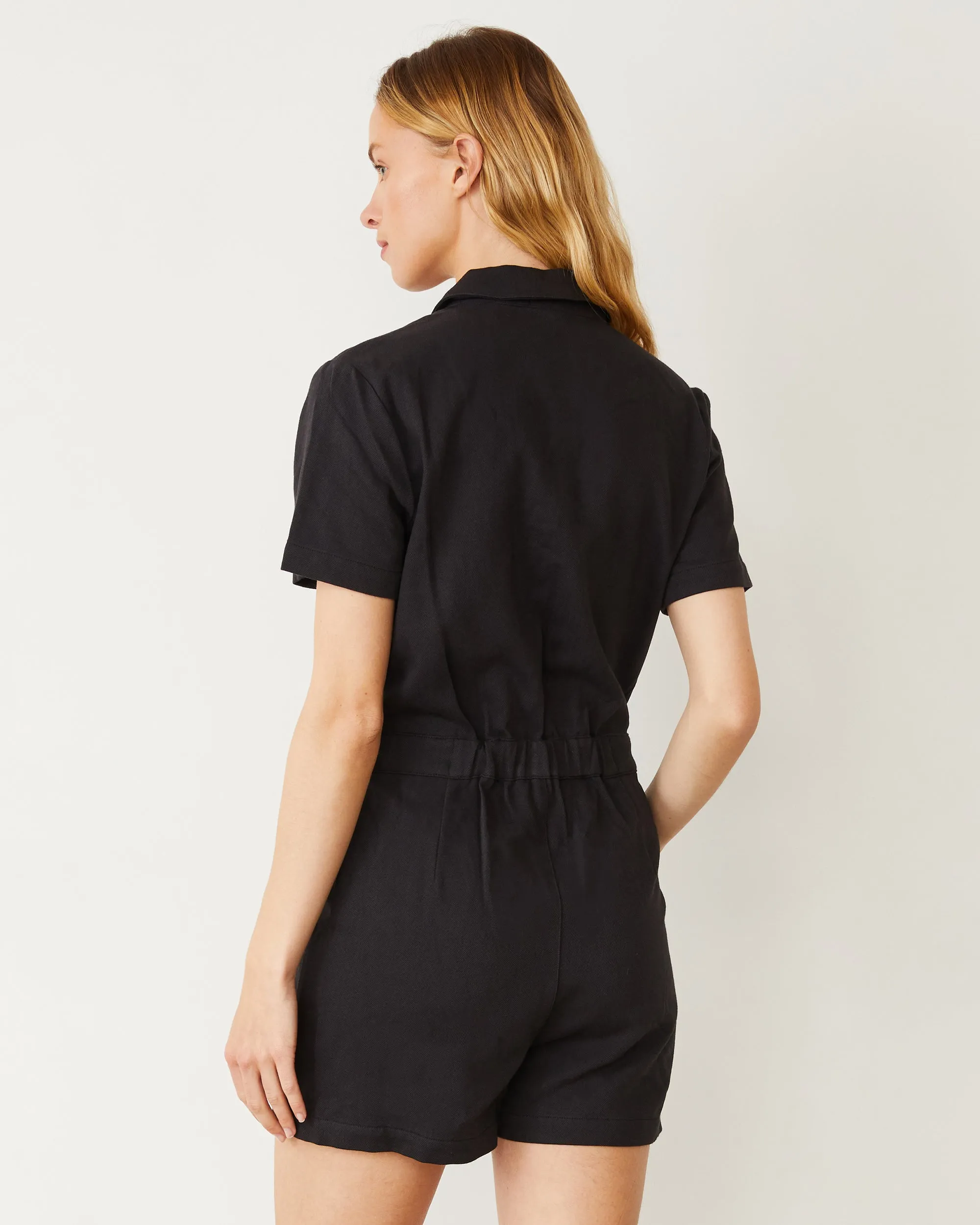 Faded Black Soft Twill Romper