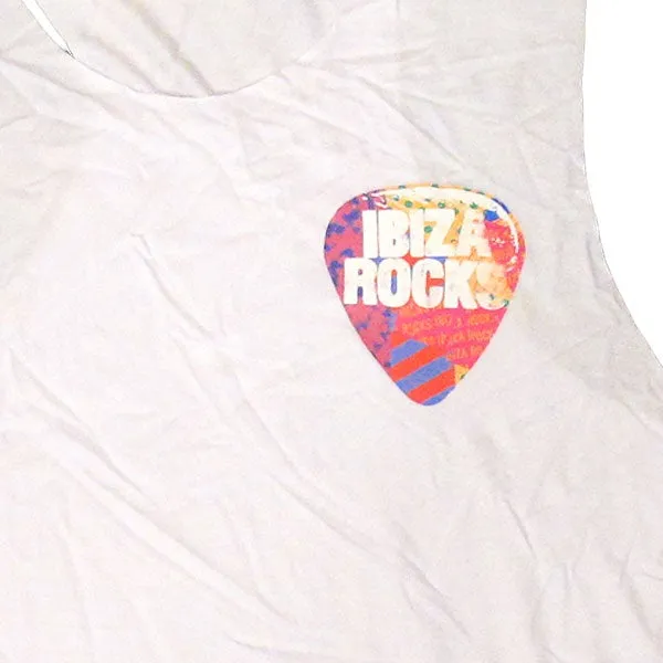 Ibiza Rocks Men's White Longline Muscle Vest