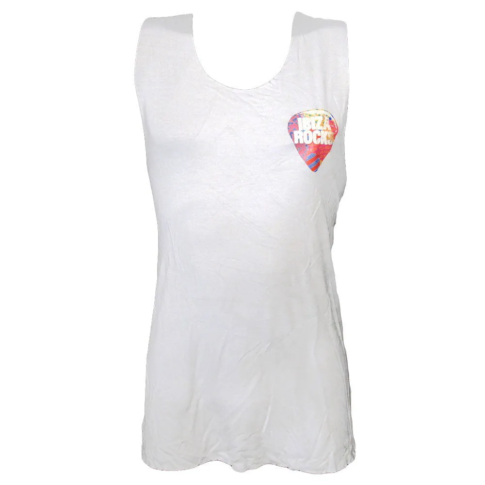 Ibiza Rocks Men's White Longline Muscle Vest