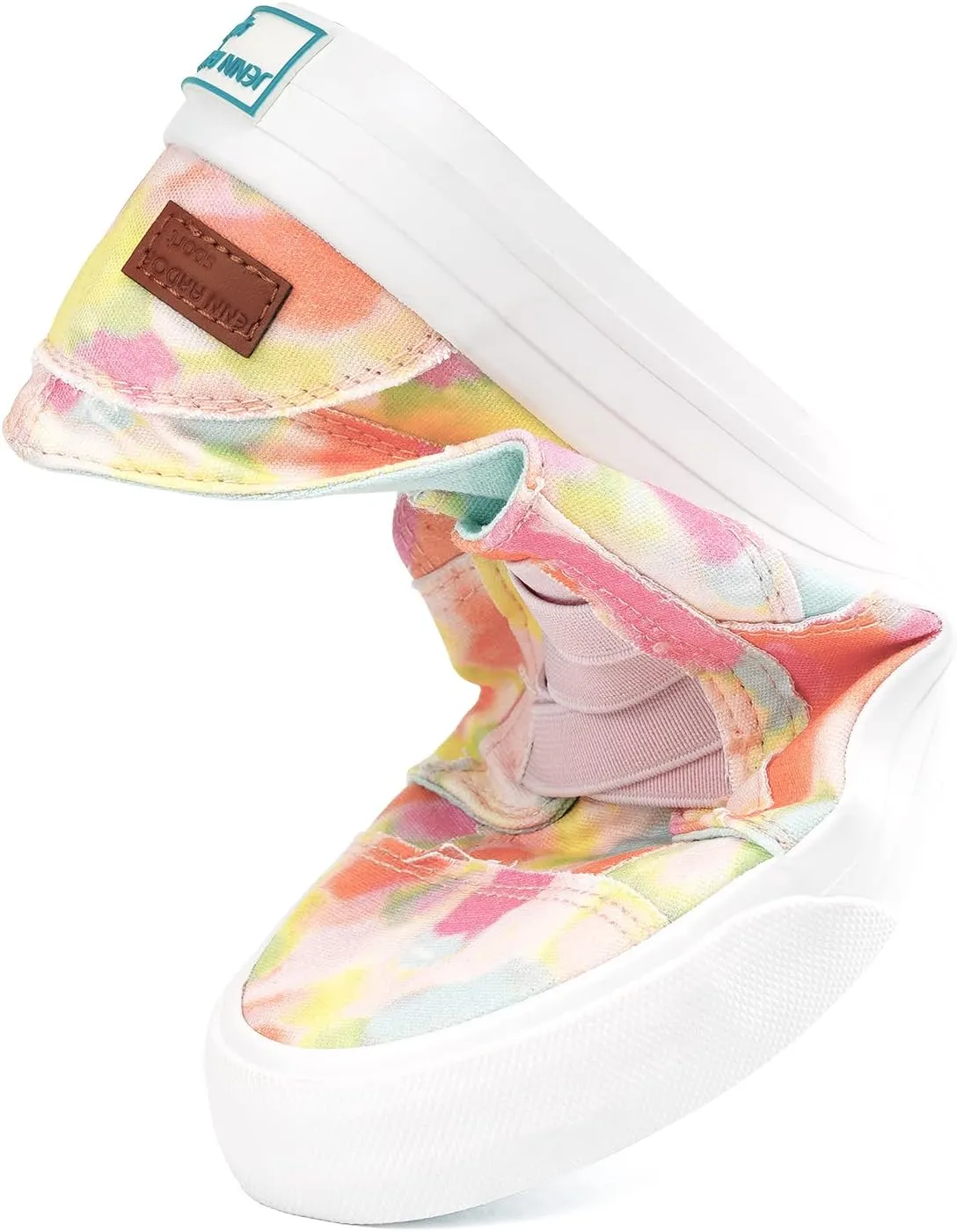 JENN ARDOR Women's Stylish Slip On Sneakers No Laces Elastic Low Top Canvas Sneakers Trendy Flats Comfortable Casual Walking Shoes