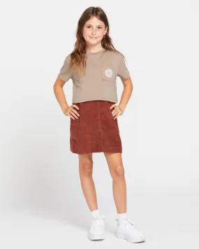 Little Girls Pkt Dial Short Sleeve Tee - Moondust