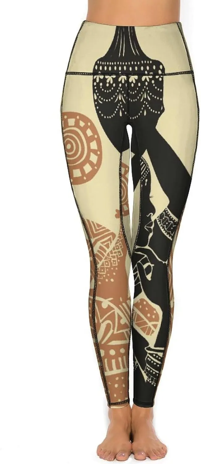 Nugier Soft Tummy Control Yoga Pants with Pockets, Women High Waist Leggings(S-2XL)