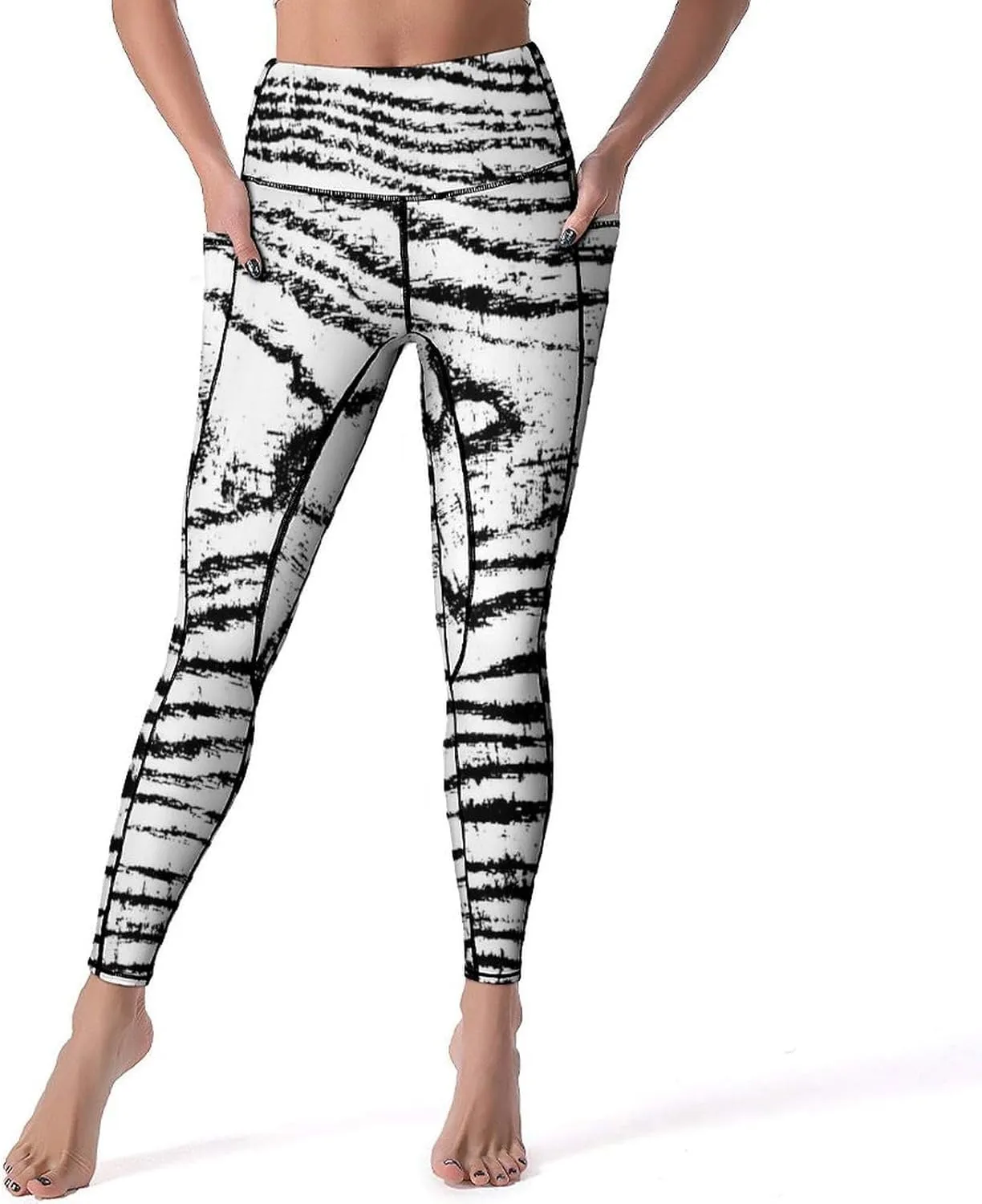 Nugier Soft Tummy Control Yoga Pants with Pockets, Women High Waist Leggings(S-2XL)