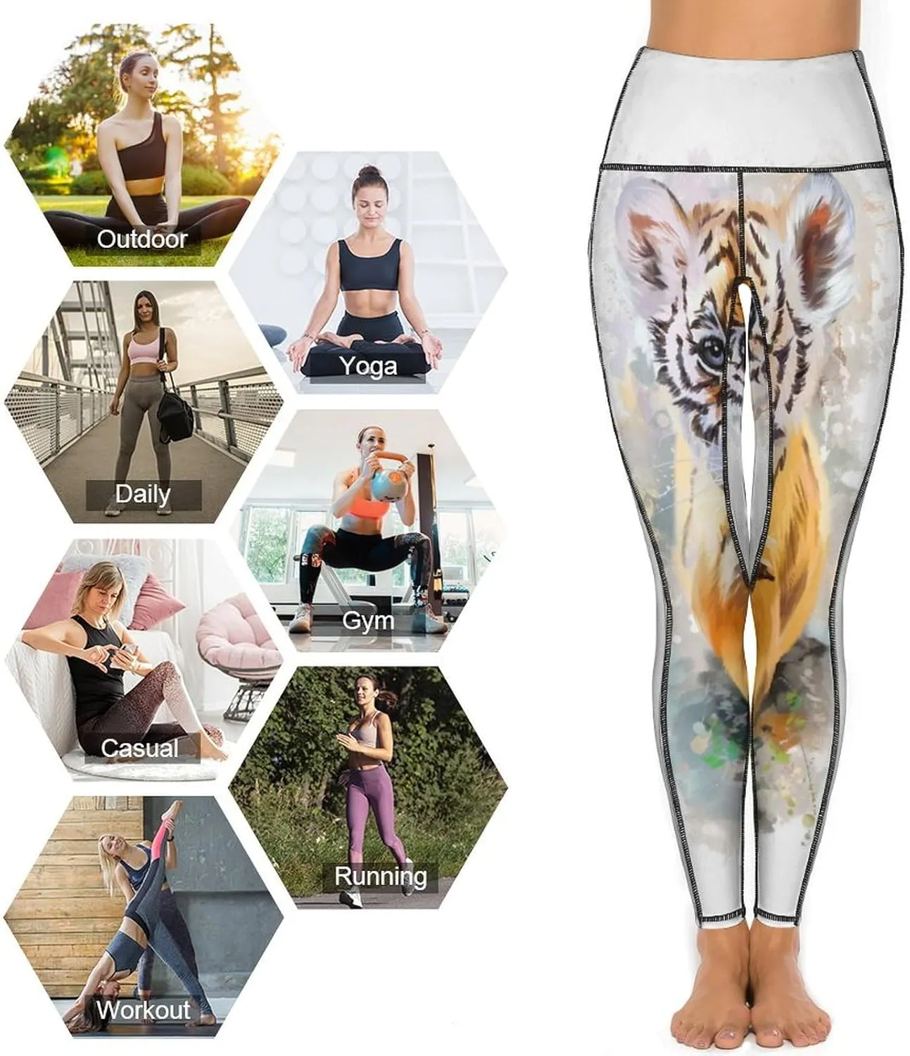 Nugier Soft Tummy Control Yoga Pants with Pockets, Women High Waist Leggings(S-2XL)