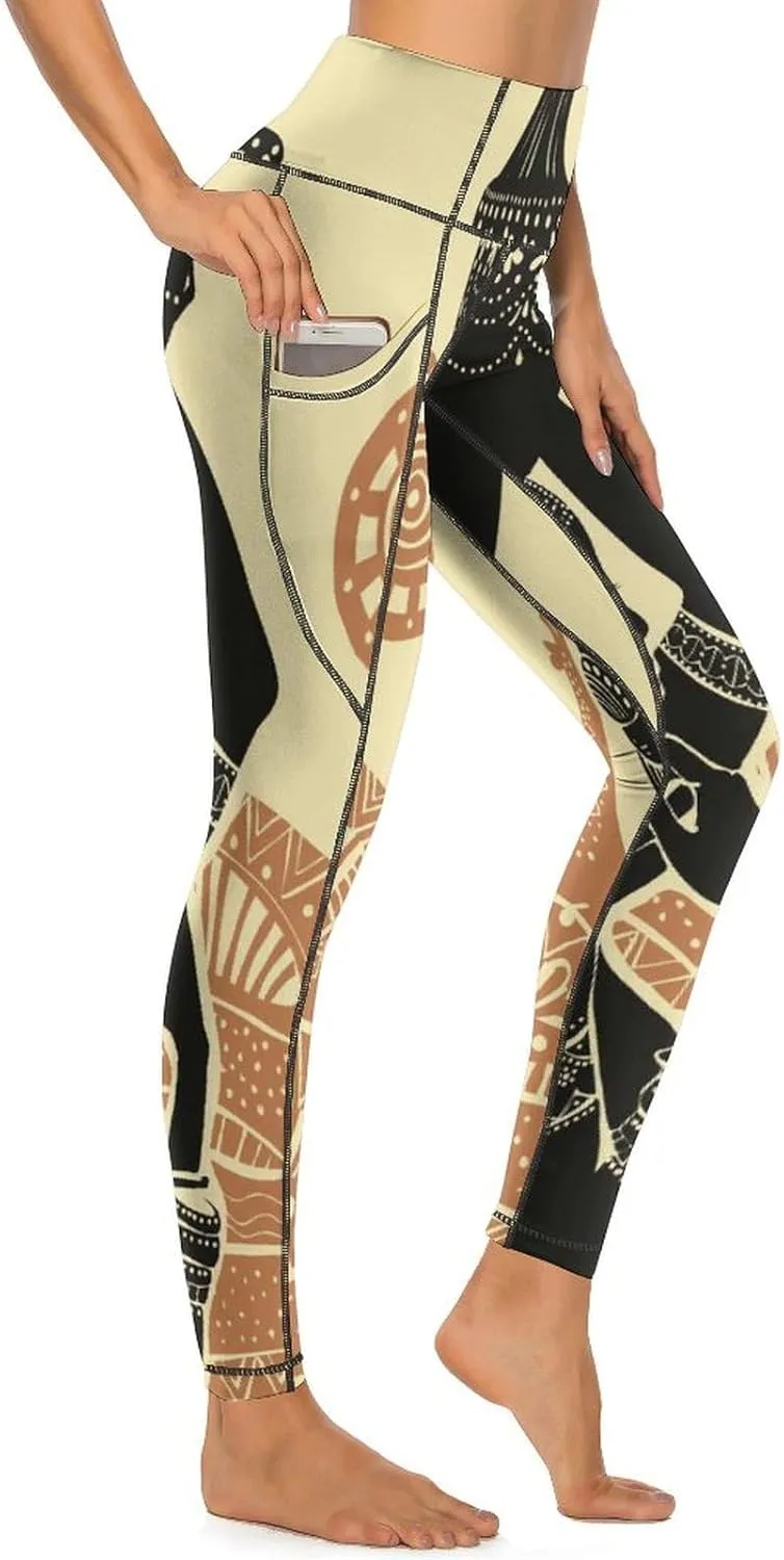 Nugier Soft Tummy Control Yoga Pants with Pockets, Women High Waist Leggings(S-2XL)