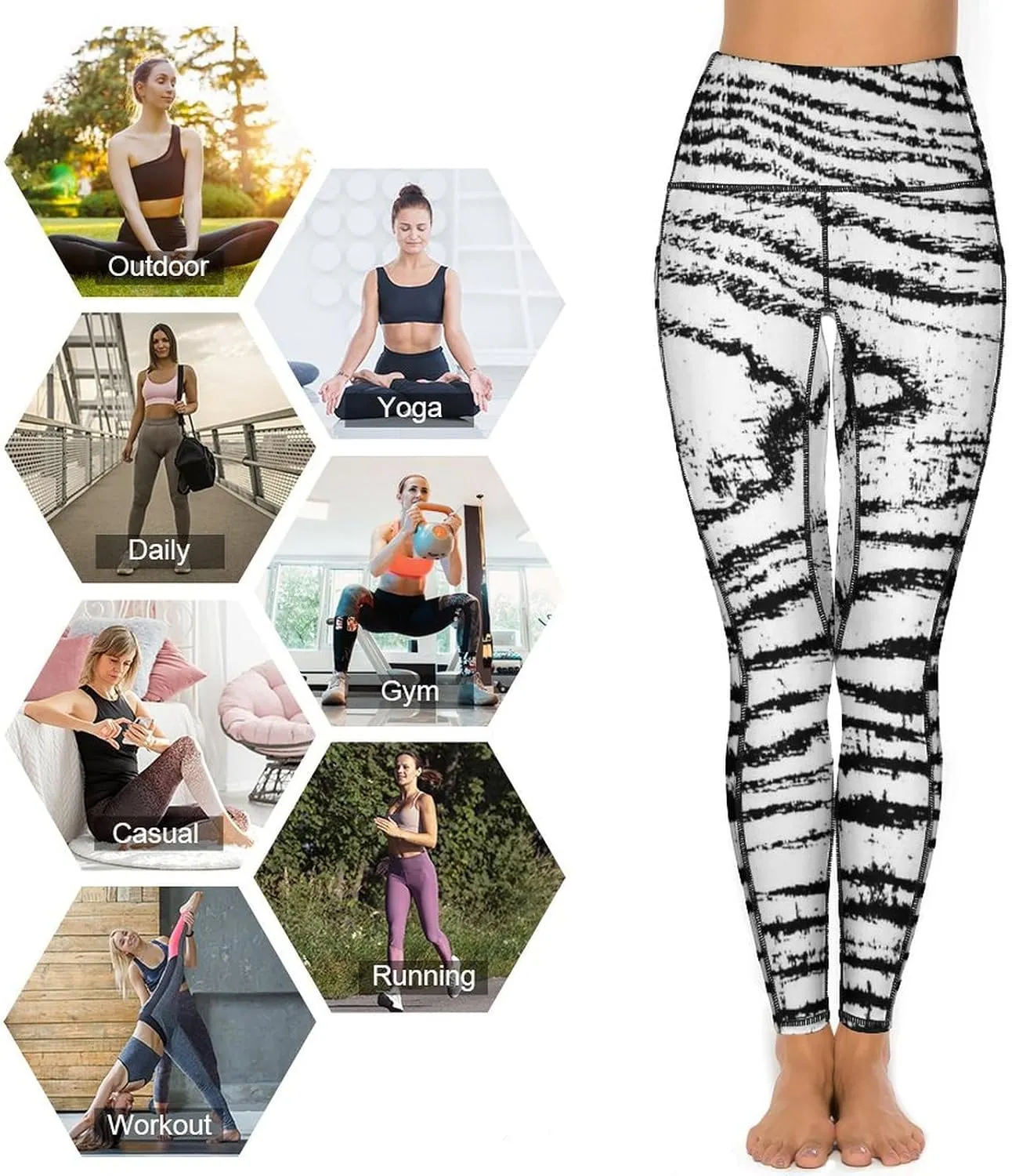 Nugier Soft Tummy Control Yoga Pants with Pockets, Women High Waist Leggings(S-2XL)