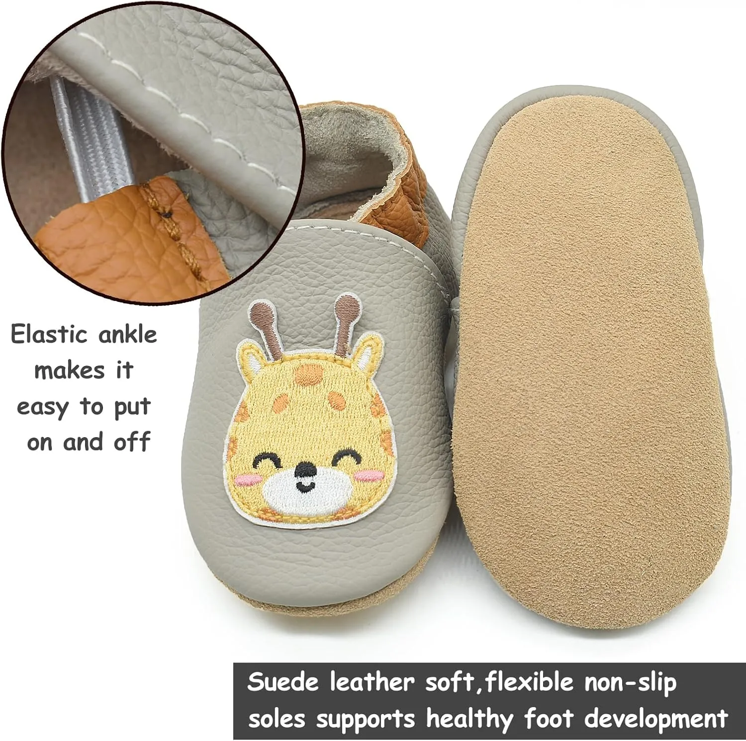 Owlowla Baby Soft Sole Leather Crib Shoes Infant Toddler Pre-Walker Shoes Boy Girl …