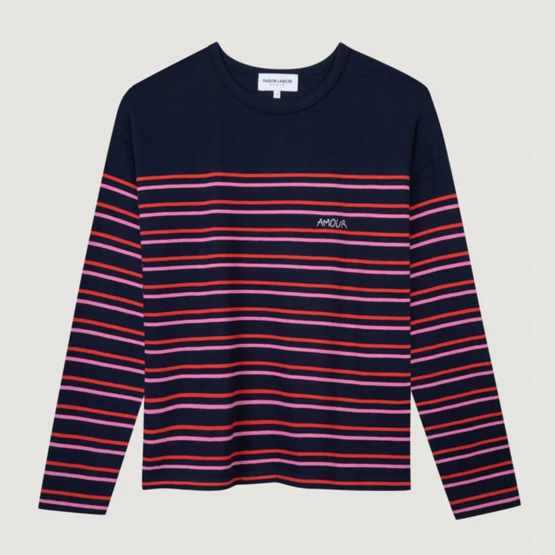 "Amour" Montpar Sailor Shirt (Navy Multico)