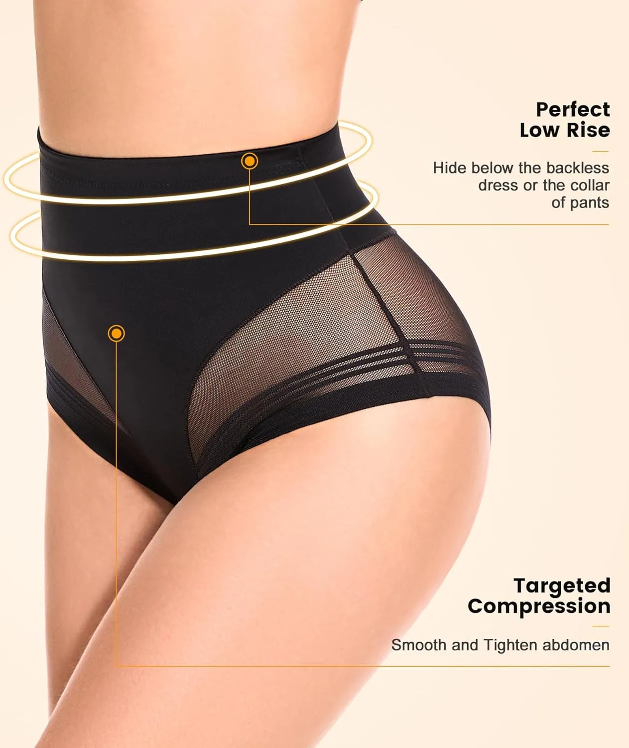 SIMIYA Tummy Control Shapewear for Women High Waist Trainer Shaping Underwear Panties Stomach Compression Body Shaper Girdle
