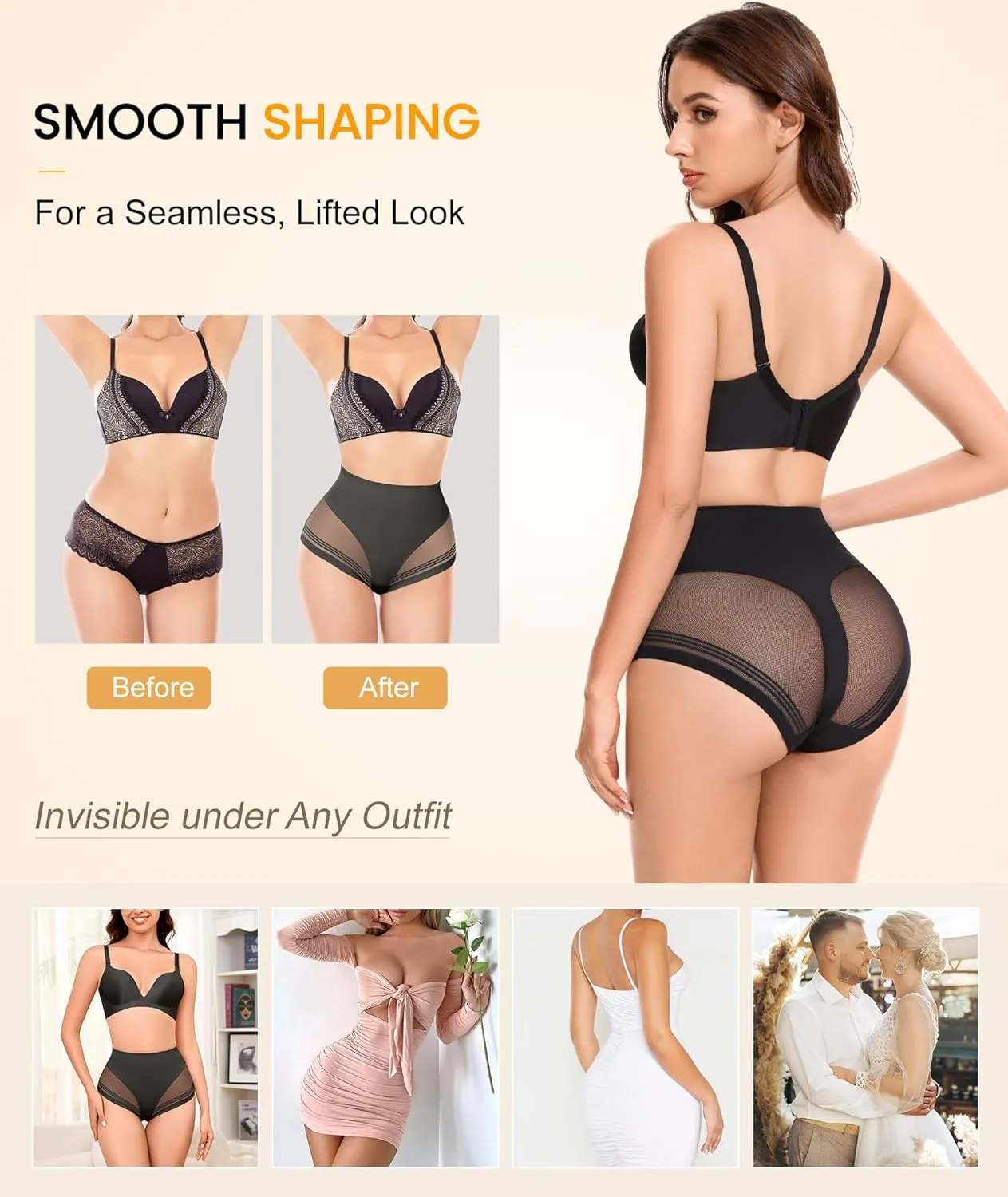 SIMIYA Tummy Control Shapewear for Women High Waist Trainer Shaping Underwear Panties Stomach Compression Body Shaper Girdle