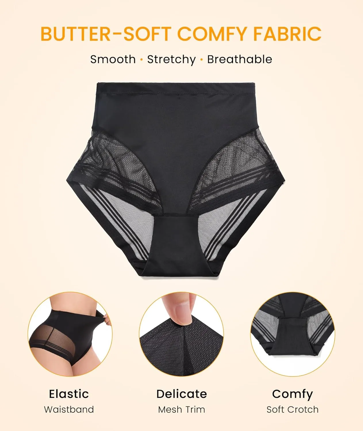 SIMIYA Tummy Control Shapewear for Women High Waist Trainer Shaping Underwear Panties Stomach Compression Body Shaper Girdle