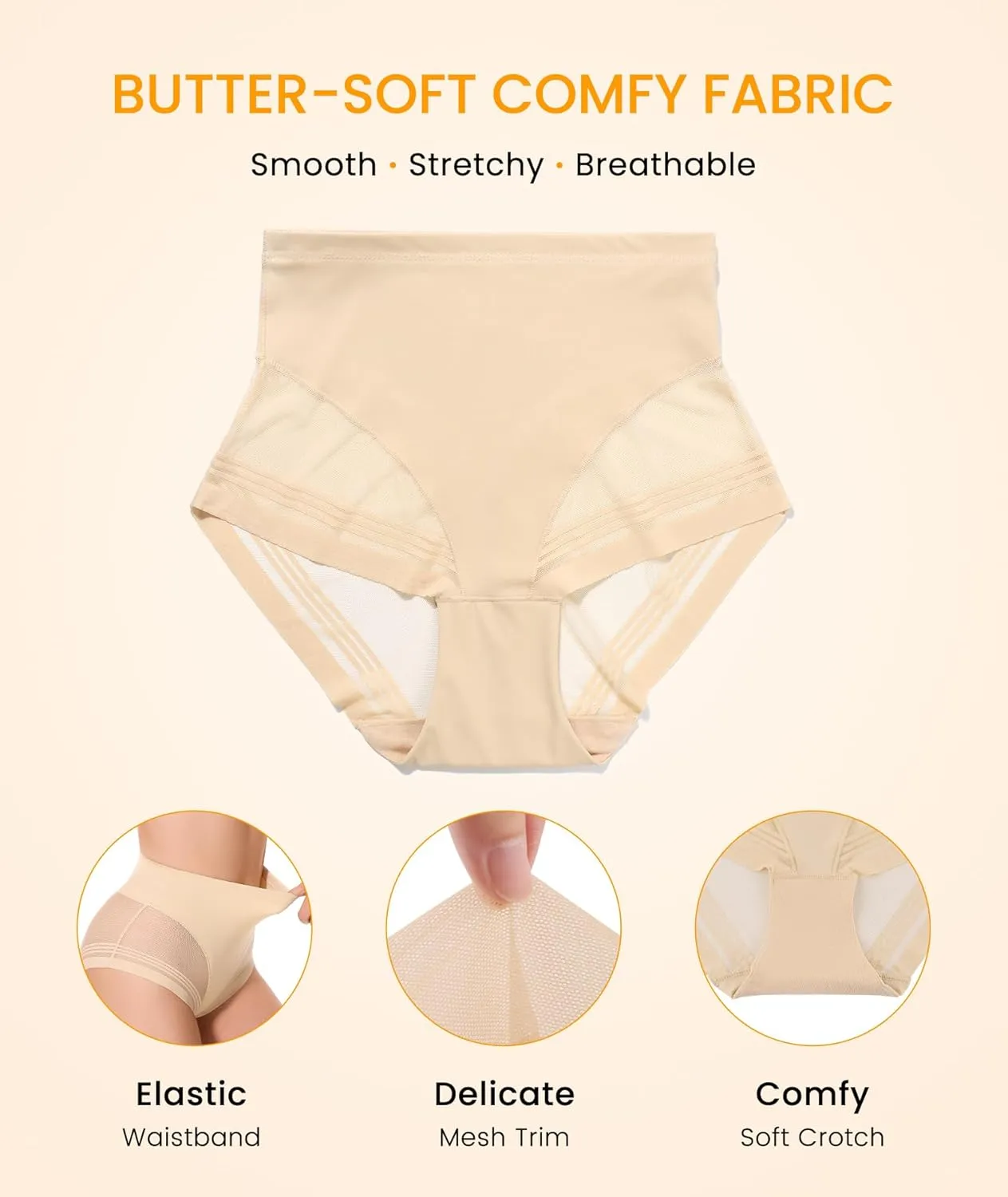SIMIYA Tummy Control Shapewear for Women High Waist Trainer Shaping Underwear Panties Stomach Compression Body Shaper Girdle