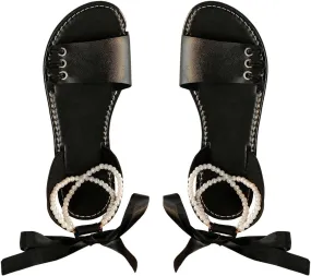 Verdusa Women's Open Toe Ankle Strap Leather Sandals Arch Support Flat Sandals