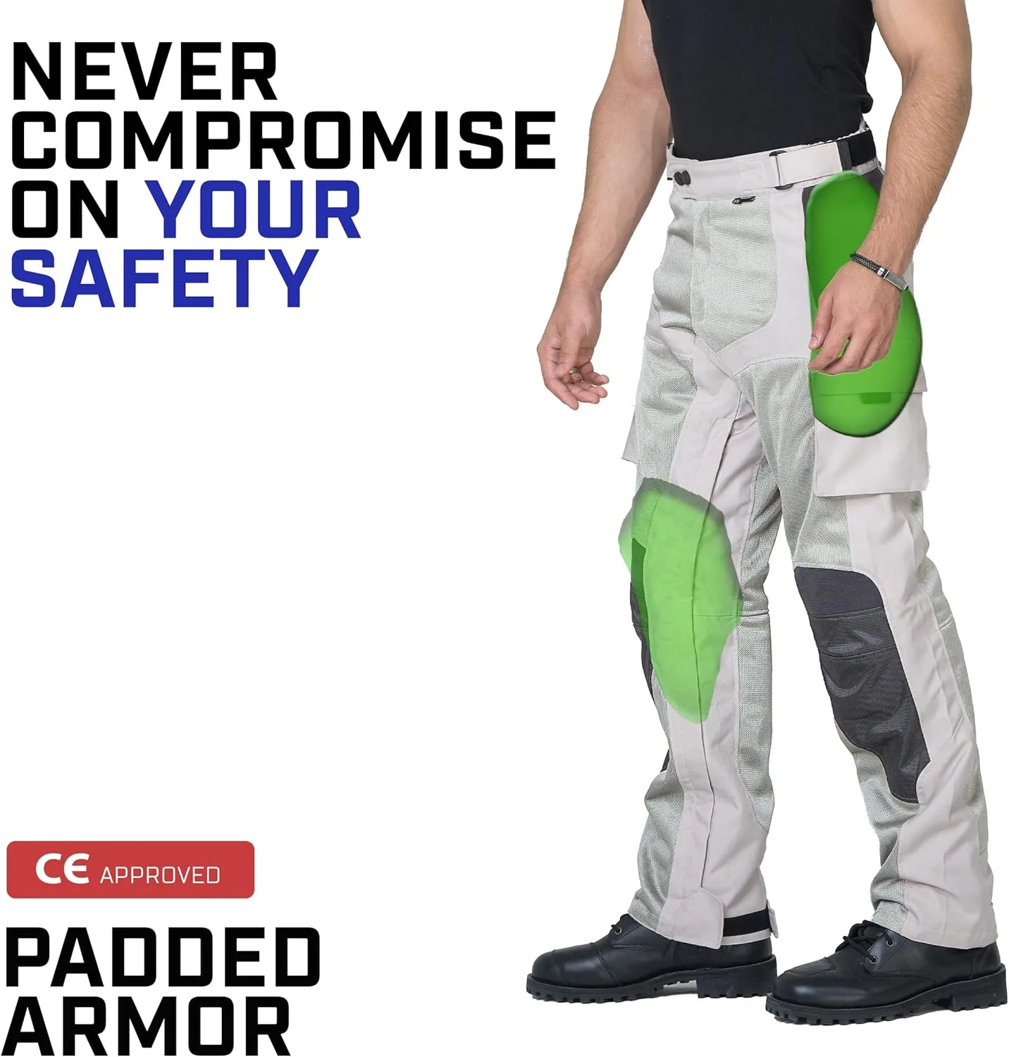 WICKED STOCK Mesh Motorcycle Pants - Armor CE Level 2 Motocross Pants