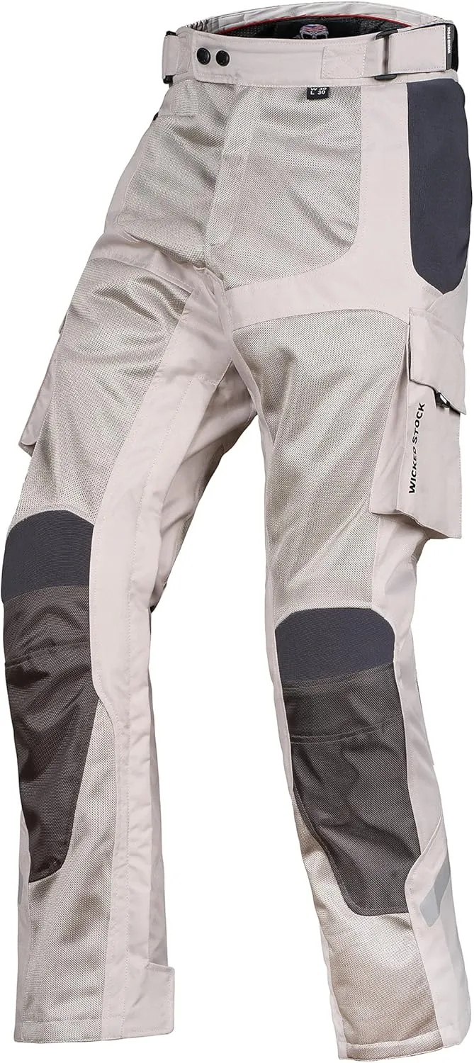 WICKED STOCK Mesh Motorcycle Pants - Armor CE Level 2 Motocross Pants