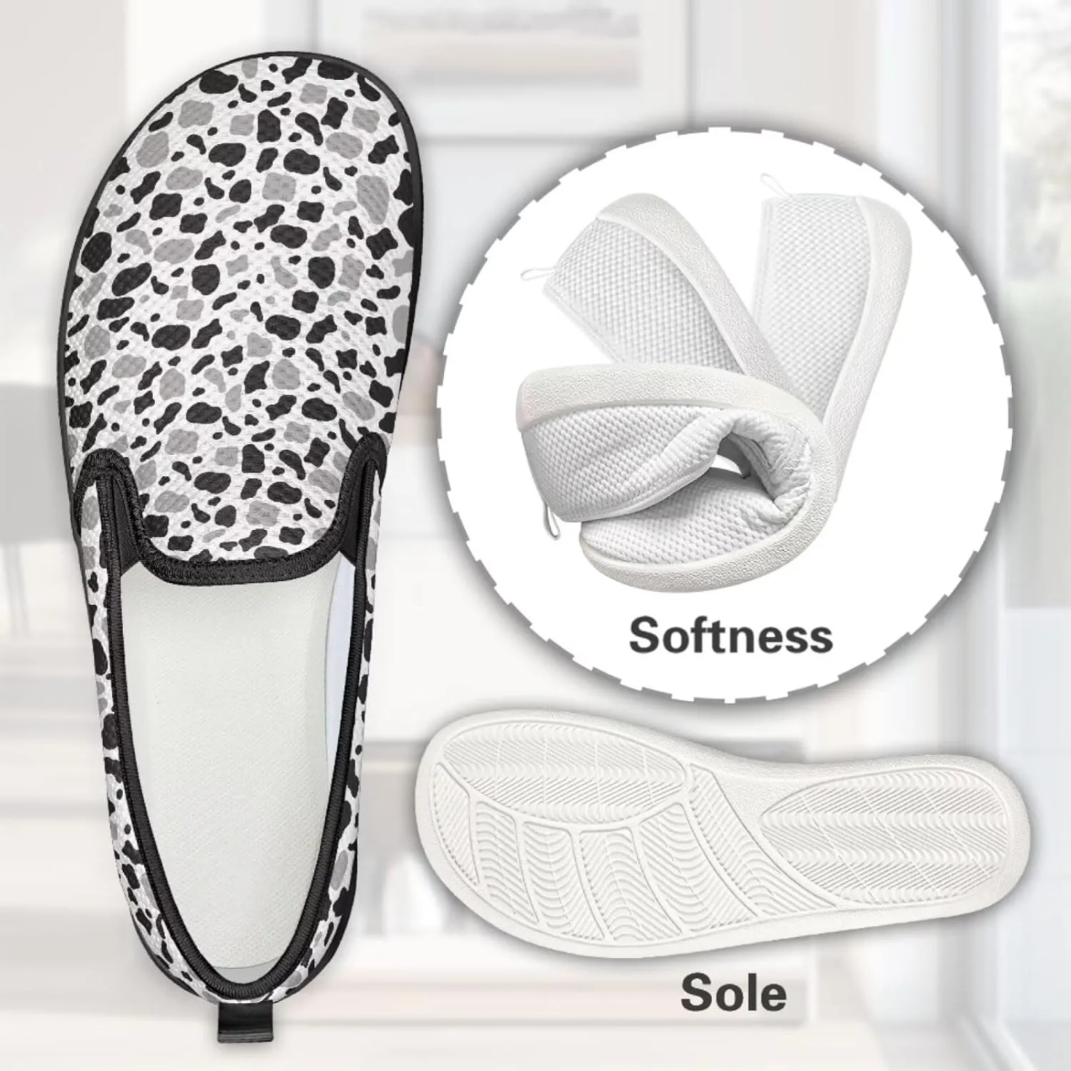 Women's Mesh Flats Shoes Slip on Platform Loafers Breathable Dress Work Business Shoes US 5.5-10.5