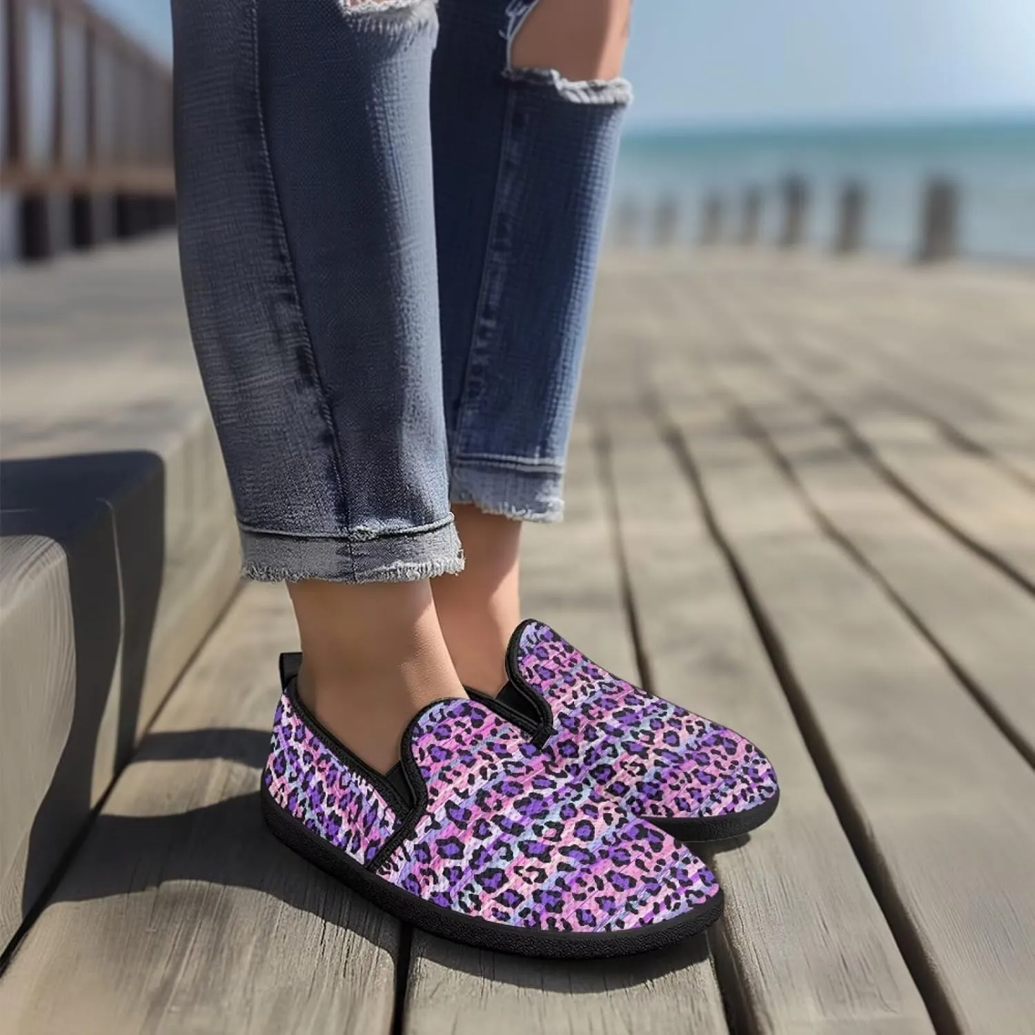 Women's Mesh Flats Shoes Slip on Platform Loafers Breathable Dress Work Business Shoes US 5.5-10.5