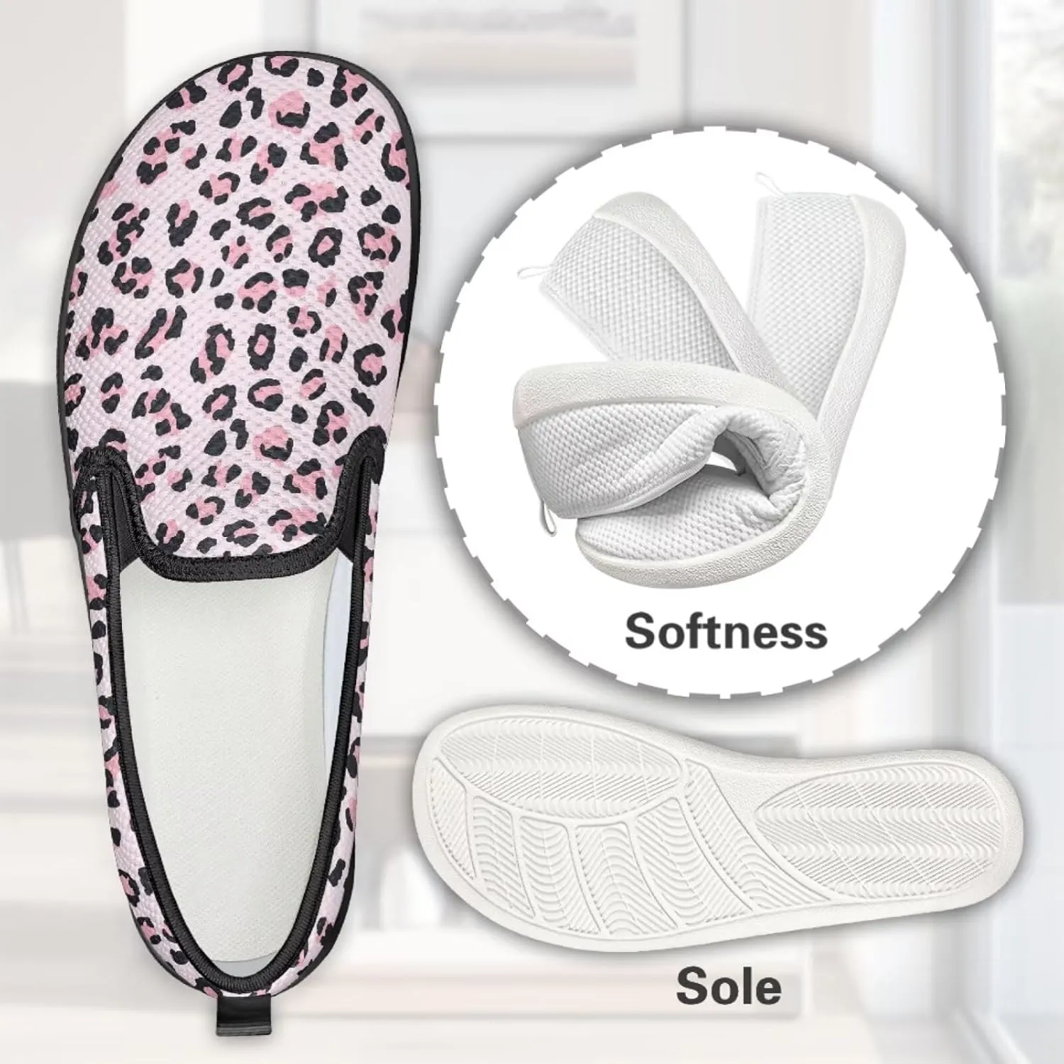 Women's Mesh Flats Shoes Slip on Platform Loafers Breathable Dress Work Business Shoes US 5.5-10.5