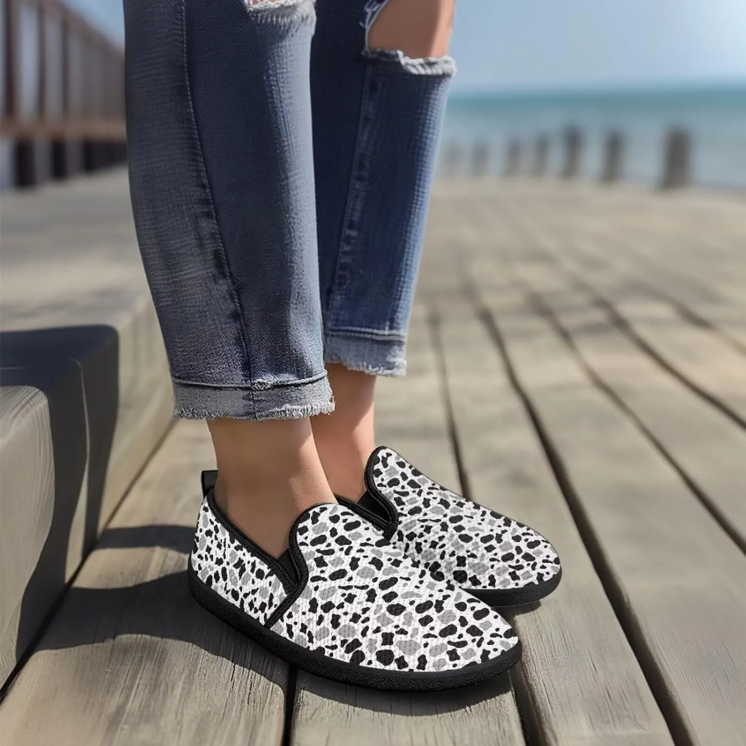 Women's Mesh Flats Shoes Slip on Platform Loafers Breathable Dress Work Business Shoes US 5.5-10.5